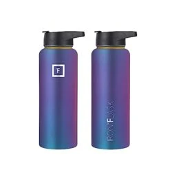 IRON °FLASK Sports Water Bottle - 40oz, 3 Lids (Straw Lid), Leak Proof - Stainless Steel Gym & Sport Bottles For Men, Women & Kids - Double Walled, Insulated Thermos, Metal Canteen -Songmics Furniture Shop 31i0T6q6E4L