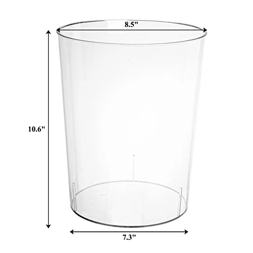 Okllen 2 Pack Plastic Waste Basket, Clear Round Trash Can Small Wastebasket Garbage Container Bin For Bathroom, Bedroom, Kitchen, Home, Office, 7.3" X 8.5" X 10.6" 2 Okllen 2 Pack Plastic Waste Basket, Clear Round Trash Can Small Wastebasket Garbage Container Bin For Bathroom, Bedroom, Kitchen, Home, Office, 7.3" X 8.5" X 10.6" - Image 2