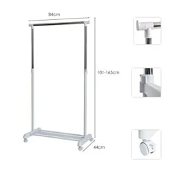 Store It 670148 Roll Clothes Rail – Adjustable Height, Metal/Plastic, White, 84 x 44 x 101 cm -Songmics Furniture Shop 31i1T2atkfL