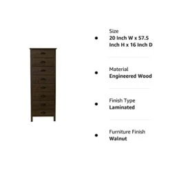 Venture Horizon 8 Drawer Lingerie Bureau Walnut 10 Venture Horizon 8 Drawer Lingerie Bureau Walnut -Songmics Furniture Shop 31i2c9L0n9L