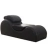 US Pride Furniture Yoga Modern Faux Leather Curved Lounge Chaise For Stretching & Relaxation, Ideal For Bedroom, Living, Meditation Room Or Office, Regular, Black