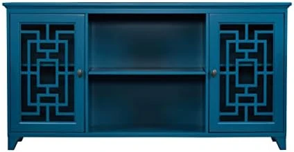 Landpink Modern Accent Buffet Sideboard Cabinet – 35" Wood Storage Cabinet Console Table With Doors And Adjustable Shelf For Hallway, Entryway Or Living Room, Dining Room | Teal Blue 35in 7 Landpink Modern Accent Buffet Sideboard Cabinet – 35" Wood Storage Cabinet Console Table With Doors And Adjustable Shelf For Hallway, Entryway Or Living Room, Dining Room | Teal Blue 35in - Image 7