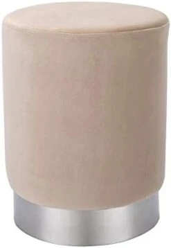 BIRDROCK HOME Round Grey Velvet Ottoman Foot Stool – Soft Compact Padded Vanity Stool - Great For The Living Room, Bedroom And Kids Room - Small Furniture (Grey) -Songmics Furniture Shop 31iJ dVSmcL. AC