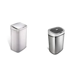 NINESTARS Automatic Touchless Infrared Motion Sensor Trash Can With Stainless Steel Base & Oval, Silver/Black Lid, 21 Gal 19 NINESTARS Automatic Touchless Infrared Motion Sensor Trash Can With Stainless Steel Base & Oval, Silver/Black Lid, 21 Gal -Songmics Furniture Shop 31iK8vRh gL