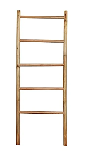 Owlgift Blanket Ladder Wooden Decorative, Rustic Blanket Ladder, Farmhouse Towels Holder Rack, Wall Leaning Ladders, Ladder Shelf Stand 4 Owlgift Blanket Ladder Wooden Decorative, Rustic Blanket Ladder, Farmhouse Towels Holder Rack, Wall Leaning Ladders, Ladder Shelf Stand - Image 4