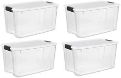 Sterilite 30 Quart Clear Plastic Stackable Storage Container Bin Box Tote With White Latching Lid Organizing Solution For Home & Classroom, 24 Pack 28 Sterilite 30 Quart Clear Plastic Stackable Storage Container Bin Box Tote With White Latching Lid Organizing Solution For Home & Classroom, 24 Pack -Songmics Furniture Shop 31iLhFT9o4L. AC