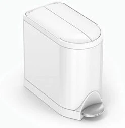 Simplehuman 10 Liter / 2.6 Gallon Butterfly Lid Bathroom Step Trash Can, White Steel -Songmics Furniture Shop 31iNpNxS7AL. AC