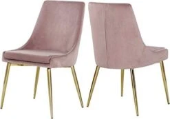 Meridian Furniture Karina Collection Modern | Contemporary Velvet Upholstered Dining Chair With Sturdy Metal Legs, Set Of 2, 19.5" W X 21.5" D X 33.5" H, Navy -Songmics Furniture Shop 31iT1bGCJL. AC