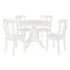 DOREL Living Aubrey 5 Piece Traditional Height Pedestal Dining Set, White