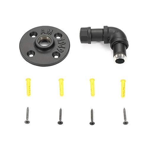 3 Pack Industrial Style Robe Towel Hook Wall Mounted Metal Iron Pipe Coat Hanger Hat Holder Bag Rack For Bathroom Bedroom Kitchen, Rust Free, Black 4 3 Pack Industrial Style Robe Towel Hook Wall Mounted Metal Iron Pipe Coat Hanger Hat Holder Bag Rack For Bathroom Bedroom Kitchen, Rust Free, Black - Image 4