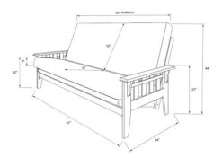 Kodiak Furniture Tucson Futon Set In Rustic Walnut Finish, Queen-Size, Suede Navy