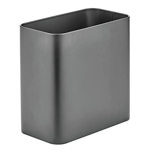 MDesign Small Rectangular Steel Trash Can, Narrow Wastebasket, Slim Garbage Container Bin, 2.4 Gallon For Bathroom, Bedroom, Kitchen, Home Office, Dorm, Recycling Waste Basket - Marble Print, Pack Of 1 10 MDesign Small Rectangular Steel Trash Can, Narrow Wastebasket, Slim Garbage Container Bin, 2.4 Gallon For Bathroom, Bedroom, Kitchen, Home Office, Dorm, Recycling Waste Basket - Marble Print, Pack Of 1 - Image 10
