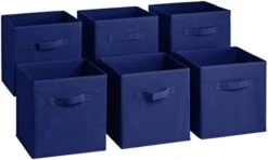 Sorbus Foldable Storage Cubes - 6 Fabric Baskets For Organizing Pantry, Closet, Shelf, Nursery, Playroom, Toy Box, Cubby - 11 Inch Dual Handle Collapsible Closet Organizers And Storage Bins (Green) -Songmics Furniture Shop 31iyQxUiikL. AC