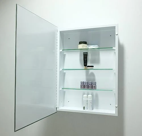 HESONTH FOMAYKO Bathroom Medicine Cabinet, Rectangular Beveled Frameless Mirror Cabinet,16×26 Inch Wall Mounted Cabinet For Bathroom Toilet Kitchen,Recess Or Surface Mount Installation 5 HESONTH FOMAYKO Bathroom Medicine Cabinet, Rectangular Beveled Frameless Mirror Cabinet,16×26 Inch Wall Mounted Cabinet For Bathroom Toilet Kitchen,Recess Or Surface Mount Installation - Image 5