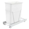 Rev-A-Shelf RV-9PB S Single 30-Quart Wire Construction Bottom Mount Pullout Kitchen Waste Trash Can Container Bin With Full-Extension Slides, White