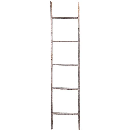 5' Reclaimed Barnwood Rustic Ladder 1 5' Reclaimed Barnwood Rustic Ladder