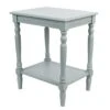 Decor Therapy Simplify Wood Accent Storage Shelf End Table, 24 X 19.5 X 15.75, Antique Artic Blue