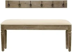 Décor Therapy Waverly Wood Bench With Coat Rack Set, Measures 42x11.8x17.75, Winter White -Songmics Furniture Shop 31jj2RGmFuL. AC