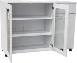 Kings Brand Furniture Buffet Server Sideboard Kitchen Storage Cabinet, White, 45.5" W X 15" D X 33" H -Songmics Furniture Shop 31jsBJeDeCL