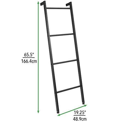 MDesign Metal Wall-Leaning Towel Ladder For Bathroom - 4-Level Decorative Ladder Rack And Towel Holder - Rustic Bath Towel Storage Stand For Modern Decor - Bathroom Towel Ladder Rack - Matte Black 2 MDesign Metal Wall-Leaning Towel Ladder For Bathroom - 4-Level Decorative Ladder Rack And Towel Holder - Rustic Bath Towel Storage Stand For Modern Decor - Bathroom Towel Ladder Rack - Matte Black - Image 2
