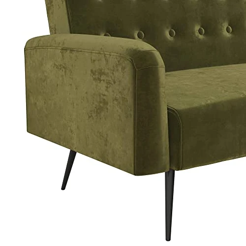 Novogratz 2360979N Z Stevie, Convertible Sofa Bed Couch, Green Velvet Futon 5 Novogratz 2360979N Z Stevie, Convertible Sofa Bed Couch, Green Velvet Futon - Image 5