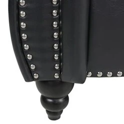 Chesterfield Loveseat, Modern Leather Sofa Tufted Couch 2 Seater With Rolled Arms And Nailhead For Living Room, Bedroom, Office, Apartment (Black) -Songmics Furniture Shop 31kG8sbvMuL