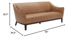 Amazon Brand – Rivet Bayard Contemporary Leather Sofa Couch With Curved Armrests, 76"W, Cognac -Songmics Furniture Shop 31kecYGDBIL