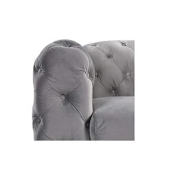 Morden Fort Modern Contemporary Accent Chair With Deep Button Tufting Dutch Velvet, Solid Wood Frame And Iron Legs-Silver Grey -Songmics Furniture Shop 31kl8gm3vYL