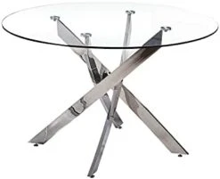 Best Master Furniture Mirage Top Mid-Century Modern Round Glass Dining Table Only, Gold Finish -Songmics Furniture Shop 31kutW7tofL. AC