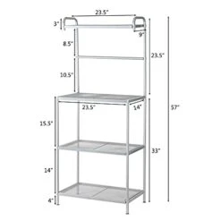 KDSW 4 Tiers Kitchen Bakers Rack Microwave Metal Pans Bowl Dish Cookware Storage MagnifiQ Storagerack Closet Organizers And Storage Organization And Storage Shoe Organizer Shoe Storage Storage S -Songmics Furniture Shop 31l4G32oVUS