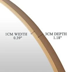 Bonverre 36 Inch Round Wall Mirror, Wall Mounted Aluminum Frame Circle Mirror For Bathroom, Vanity, Bedroom, Living Room, Entryway, Gold -Songmics Furniture Shop 31l5Bn61BML