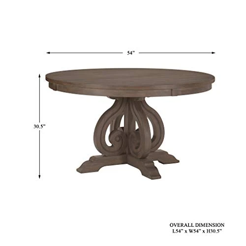 Homelegance 54" Round Dining Table, Dark Pewter 3 Homelegance 54" Round Dining Table, Dark Pewter - Image 3