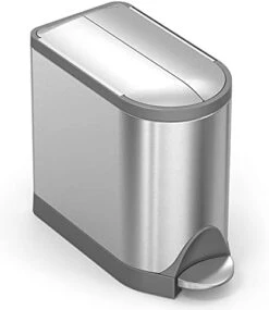 Simplehuman 10 Liter / 2.6 Gallon Butterfly Lid Bathroom Step Trash Can, White Steel -Songmics Furniture Shop 31lLJYOs51L. AC