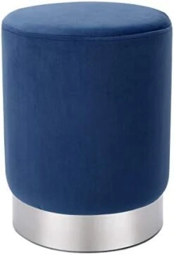 BIRDROCK HOME Round Grey Velvet Ottoman Foot Stool – Soft Compact Padded Vanity Stool - Great For The Living Room, Bedroom And Kids Room - Small Furniture (Grey) -Songmics Furniture Shop 31lYpY3mhDL. AC