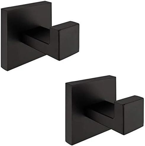 Nolimas 2 Pack Matte Black Towel Hook Stainless Steel Bathroom Rustproof Clothes Towel Coat Hook Wall Mounted Square Toilet Kitchen Heavy Duty Door Hanger 8 Nolimas 2 Pack Matte Black Towel Hook Stainless Steel Bathroom Rustproof Clothes Towel Coat Hook Wall Mounted Square Toilet Kitchen Heavy Duty Door Hanger - Image 8