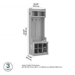 Bush Furniture Kathy Ireland® Home Woodland 24W Hall Tree And Small Shoe Bench With Shelves In Cape Cod Gray -Songmics Furniture Shop 31lcsr43g9L