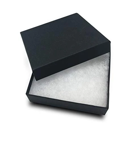The Display Guys – Cardboard Jewelry Boxes With Cotton – 100 Pack – Matte Black – #33 (3 1/2" X 3 1/2" X 1") 3 The Display Guys – Cardboard Jewelry Boxes With Cotton – 100 Pack – Matte Black – #33 (3 1/2" X 3 1/2" X 1") - Image 3