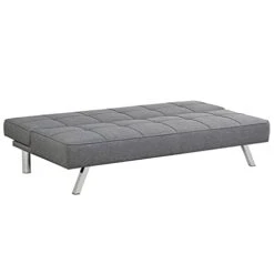 JAHH Convertible Futon Grey Linen Fabric Sofa Bed Adjustable Sleeper With Stainless Steel Legs 10 JAHH Convertible Futon Grey Linen Fabric Sofa Bed Adjustable Sleeper With Stainless Steel Legs -Songmics Furniture Shop 31lrYNrsKQL