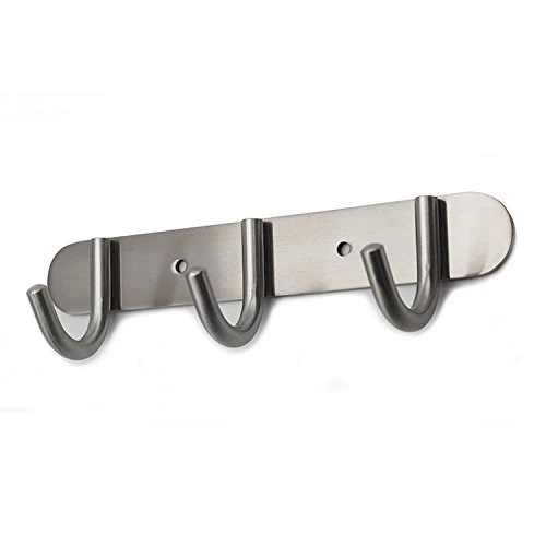 Coat Hook Rack With 3 Round Hooks - Premium Modern Wall Mounted - Ultra Durable With Solid Steel Construction, Brushed Stainless Steel Finish, Super Easy Installation, Rust And Water Proof 1 Coat Hook Rack With 3 Round Hooks - Premium Modern Wall Mounted - Ultra Durable With Solid Steel Construction, Brushed Stainless Steel Finish, Super Easy Installation, Rust And Water Proof