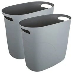 JiatuA Plastic Small Trash Can Slim Waste Basket With Handles 3.2 Gallon Narrow Garbage Container Bin For Bathroom, Bedroom, Kitchen, Home Office Under Desk, Dorm, Laundry Room, Kids Room, Black -Songmics Furniture Shop 31m6RE1zqL