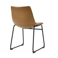 Walker Edison Douglas Urban Industrial Faux Leather Armless Dining Chairs, Set Of 2, Whiskey Brown -Songmics Furniture Shop 31mF5HWgpeL