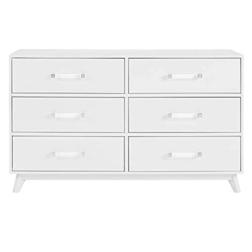 Oxford Baby Holland Wood & Acrylic 6-Drawer Dresser Chest, White 2 Oxford Baby Holland Wood & Acrylic 6-Drawer Dresser Chest, White - Image 2