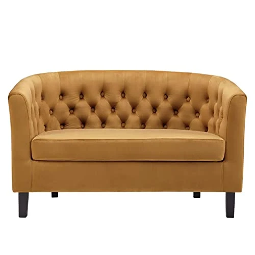 Modway Prospect Performance Velvet Loveseat, Cognac 5 Modway Prospect Performance Velvet Loveseat, Cognac - Image 5