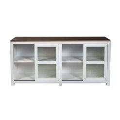 Alpine Furniture Donham Large Wood Display Cabinet In Brown And White -Songmics Furniture Shop 31mNrckfVqL