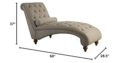 Lexicon Lambart Chaise Lounge, Brown (Bronze Nailheads) 6 Lexicon Lambart Chaise Lounge, Brown (Bronze Nailheads) - Image 6