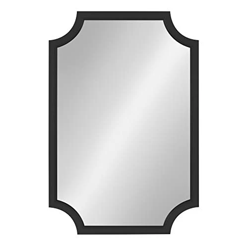 Kate And Laurel Hogan Wood Framed Mirror With Scallop Corners, 24 X 36, Black 1 Kate And Laurel Hogan Wood Framed Mirror With Scallop Corners, 24 X 36, Black