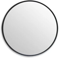 Zenmag Round Wall Mirror, 30" Metal Framed Round Mirror, Large Bathroom Circle Mirror, Decorative Large Black Round Wall Mirror For Living Room, Bedroom, And Foyer -Songmics Furniture Shop 31nFZquvKKL. AC