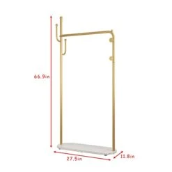 Metal Coat Rack Freestanding With Natural Marble Base, Entryway Coats Hanger Stand With 3 Hooks, Home Hotel Hall Tree-Gold 15 Metal Coat Rack Freestanding With Natural Marble Base, Entryway Coats Hanger Stand With 3 Hooks, Home Hotel Hall Tree-Gold -Songmics Furniture Shop 31nKUCjvVZL