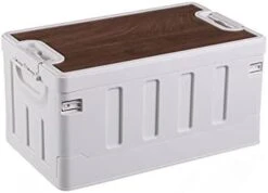 RASHIV Storage Box With Wooden Cover Multifunctional Book Box Finishing Box Household Storage Box Outdoor Folding Trunk Camping Box (C) -Songmics Furniture Shop 31nLGUK8QtL. AC