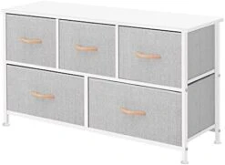 AZL1 Life Concept Extra Wide Dresser Storage Tower With Sturdy Steel Frame, 5 Drawers Of Easy-Pull Fabric Bins, Organizer Unit For Bedroom, Hallway, Entryway, Dark Grey -Songmics Furniture Shop 31nLwGYM4eL. AC